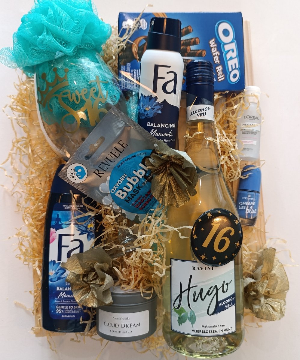 Sweet 16 Cadeaupakket Blue Edition | Verjaardagscadeau meisje 16 jaar